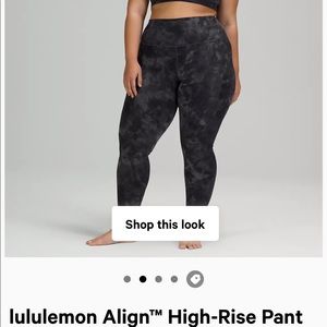 NWOT Lululemon Align Pant 25” Diamond Dye Pitch Grey Graphite sz 6